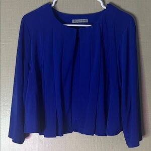 Danny & Nicole Royal Blue Pleated Open-Front Jacket